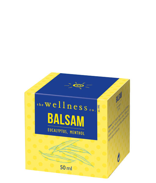 Produktverpackung von Balsam mit Eucalyptus und Mentol