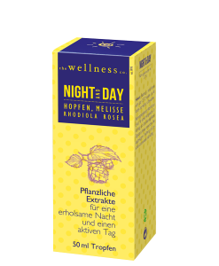 Produktverpackung von Night and Day Tropfen mit Pflanzenextrakten