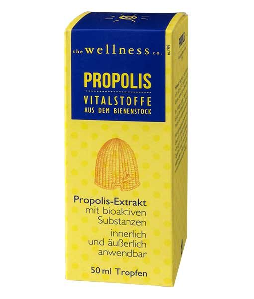 Produktverpackung von Propolis Tropfen mit bioaktiven Bienenstoffen